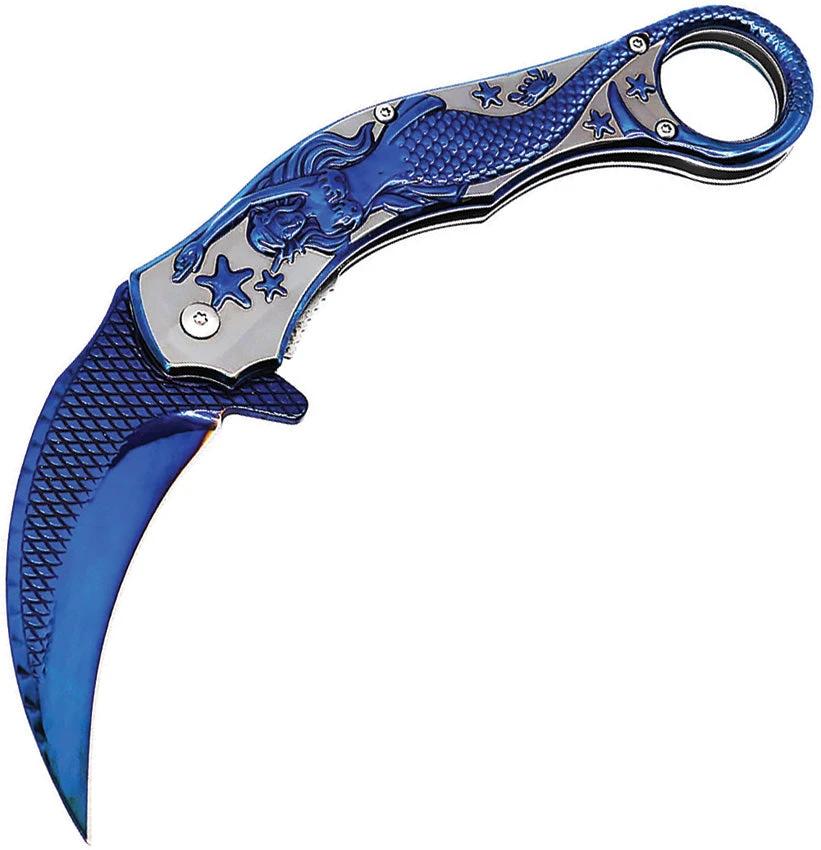 ElitEdge Mermaid Karambit Linerlock Blu 10-A120BL by ElitEdge