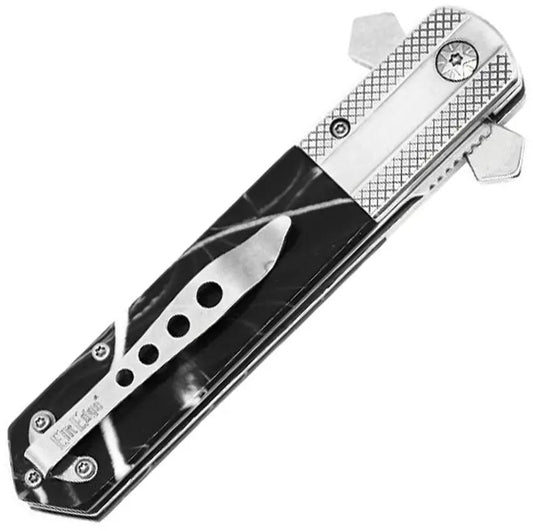 ElitEdge Knight Warrior Linerlock Black 10 A137BP - Assisted Opening, Satin 4 Inch Blade by ElitEdge