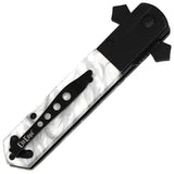 ElitEdge Knight Warrior Linerlock White - Assisted Opening, 5-In Closed, 4-In Black Blade, White Handle by ElitEdge
