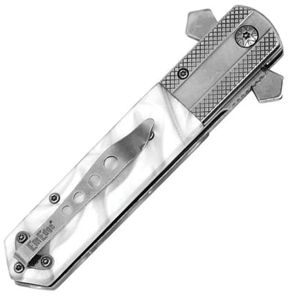 ElitEdge Knight Warrior Linerlock White 10 A137WP - Assisted Opening Folding Knife With White Handle by ElitEdge