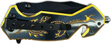 ElitEdge Dragon Rescue Linerlock - Assisted Opening Rescue Knife With Belt Cutter And Glass Breaker by ElitEdge