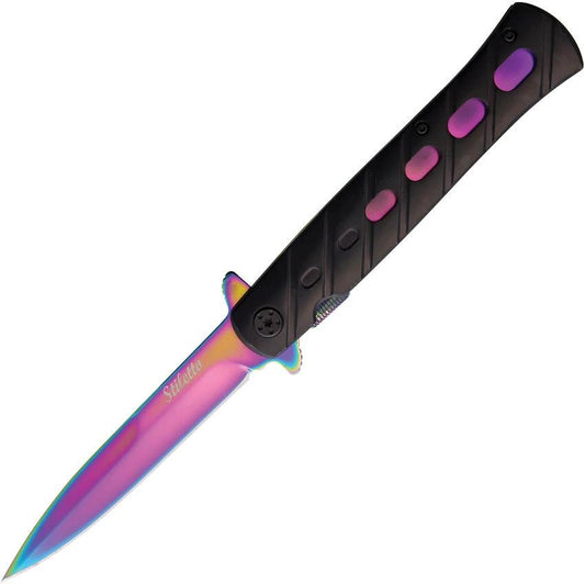 ElitEdge Stiletto Linerlock A/O Rainbow 10-A84BRB by ElitEdge