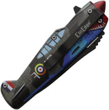 ElitEdge Fighter Plane Linerlock - Assisted Opening Tactical Knife With Black Stainless Blade by ElitEdge