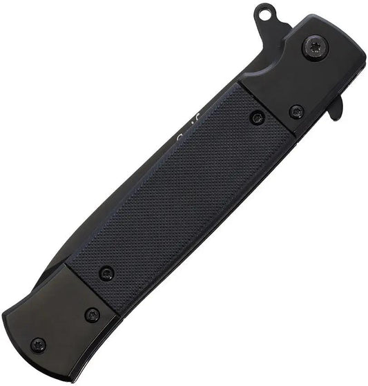ElitEdge Stiletto Linerlock A/O Black 10-A96BK - Assisted Opening, Extended Tang, Black G10 Inlay Pocket Clip by ElitEdge