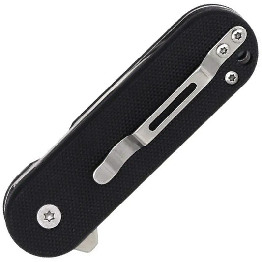 ElitEdge Small Linerlock Black - 3.25 Inch Closed, 2.25 Inch Satin Drop Point Blade, G10 Handle by ElitEdge