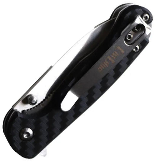 ElitEdge Linerlock Carbon Fiber 10-B015SL - Lightweight Folding Knife With 2.25in Satin Blade by ElitEdge
