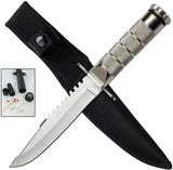 ElitEdge Survival Fixed Blade - Hidden Survival Kit In Handle With Sawback Blade by ElitEdge
