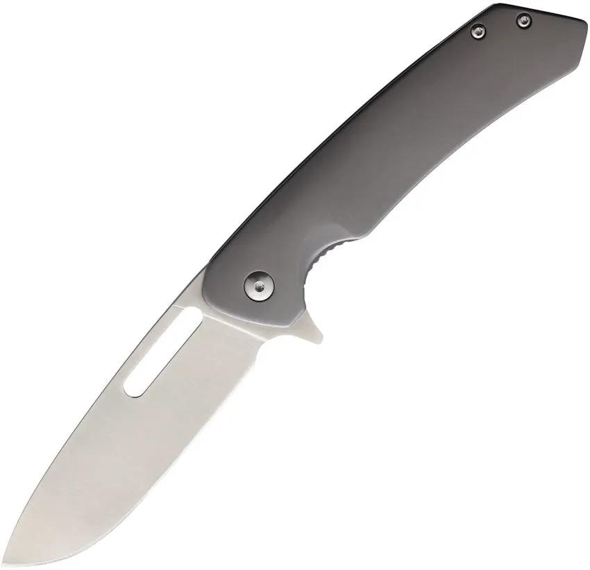 EKA Classic 8 Framelock Knife With Satin 12C27 Blade And Gray Titanium Finish Handle For EDC Enthusiasts by EKA