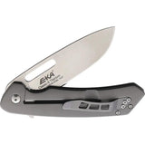 EKA Classic 8 Framelock Knife With Satin 12C27 Blade And Gray Titanium Finish Handle For EDC Enthusiasts by EKA