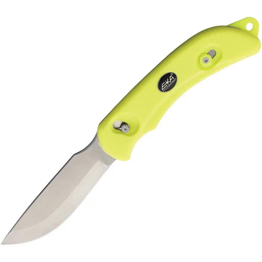 EKA Swedblade G4 Lime Dual Utility And Gut Blade Push Button Neon Rubber Handle For Outdoor Enthusiasts by EKA