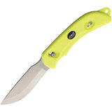 EKA Swedblade G4 Lime Dual Utility And Gut Blade Push Button Neon Rubber Handle For Outdoor Enthusiasts by EKA