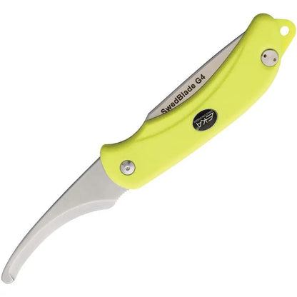 EKA Swedblade G4 Lime Dual Utility And Gut Blade Push Button Neon Rubber Handle For Outdoor Enthusiasts by EKA