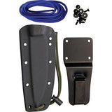 EKA RTG1 Fixed Blade Knife Outdoorsman 10.5In Overall 5.75In 1095HC Black Blade One Piece Paracord and Kydex Sheath by EKA