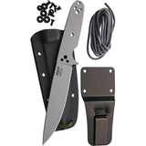 EKA RTG-1 Fixed Blade Knife Gray 1095HC One-Piece, Lanyard Hole, Paracord Wrap, Kydex Sheath for Outdoorsmen by EKA