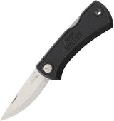 EKA Swede 88 Lockback Knife With 12C27 Stainless Blade, Black Rubber Handle, Lanyard Hole, Belt Sheath For Campers by EKA