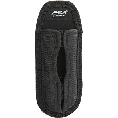 EKA Swede 88 Lockback Knife With 12C27 Stainless Blade, Black Rubber Handle, Lanyard Hole, Belt Sheath For Campers by EKA