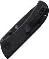 EIKONIC Fairwind Linerlock 220BB - 2.75 Inch Black PVD D2 Blade With Black G10 Handle Thumb Stud Pocket Clip by EIKONIC