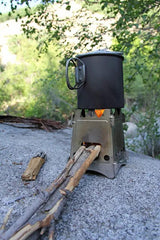 EmberLit Ultra Light Titanium Stove - Ultralight Packable No Fuel Required Sturdy For Any Pot by EmberLit