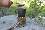 EmberLit Ultra Light Titanium Stove - Ultralight Packable No Fuel Required Sturdy For Any Pot by EmberLit