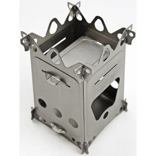 EmberLit FireAnt Camping Stove Titanium - Ultralight Fast Assembly Flat Pack Supports Dutch Oven by EmberLit