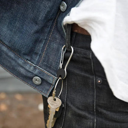 Everyman Cowan Carabiner Brass 2.4 Inch Unique Key Chain Locking System Keeps Keys Secure At Bottom by Everyman