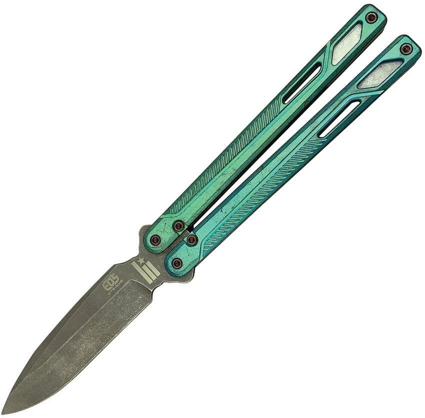 EOS Serpent Butterfly Knife Green ANTIQUE GREEN SERPENT by EOS