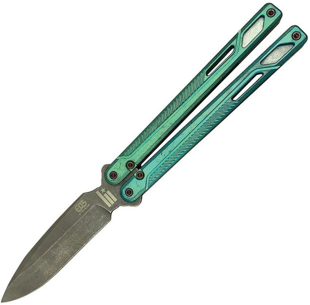EOS Serpent Butterfly Knife Green ANTIQUE GREEN SERPENT by EOS