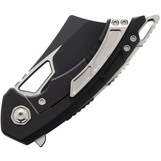 EOS Mini Nautilus Framelock - Black Satin CPM S90V Blade With Titanium Handle And Pocket Clip by EOS