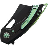 EOS Mini Nautilus Framelock - CPM S60V Blade, Black And Green Titanium Handle, 5 Inch Closed by EOS