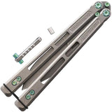 EOS Trident Stonewash Green - CPM S30V Blade, Titanium Handle With Green Anodized Accents by EOS