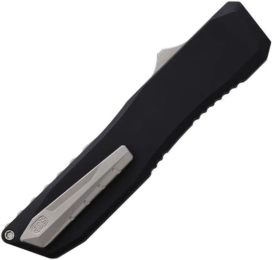 EOS Auto Harpoon OTF Black - Automatic Opening Dagger With Satin MagnaCut Blade And Black DLC Aluminum Handle by EOS