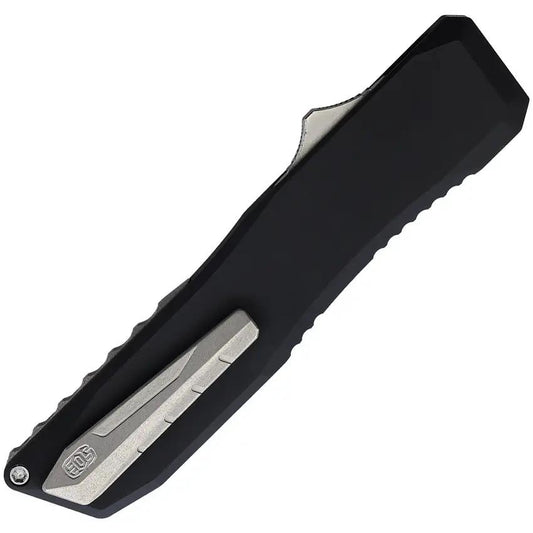 EOS Auto Harpoon OTF Knife - Automatic Opening, 5.5 Inch Closed, 3.75 Inch Two Tone CPM 20CV Tanto Blade, Black Handle by EOS