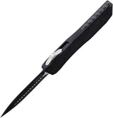 EOS Auto Harpoon OTF Dagger - MagnaCut Double-Edge Blade, 3.75in, 2-Tone Satin Finish, Black Aluminum Handle by EOS