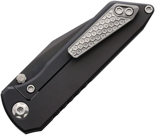 EOS Micro Surgeon Framelock Black - CTS XHP Wharncliffe Blade With Black Titanium Handle by EOS