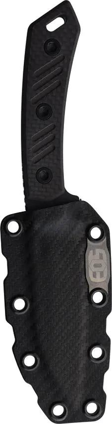 EOS Sandshark Fixed Blade Knife - 3.5 Inch Black Titanium Coated AEB-L Blade, Full Tang, G10 and CF Handle, Kydex Sheath by EOS