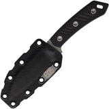 EOS Sandshark Fixed Blade - AEB-L Stainless 3.5in Stonewashed Blade Full Tang G10 and Carbon Fiber Handle by EOS