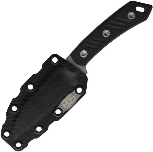 EOS Sandshark Fixed Blade - AEB-L Stainless 3.5in Stonewashed Blade Full Tang G10 and Carbon Fiber Handle by EOS