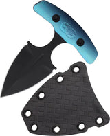 EOS Aztec Push Dagger - Blue Anodized Handle With Black Titanium Coated Double Edge AEB-L Blade by EOS
