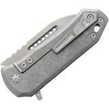 EOS Orca S Framelock - CPM S35VN Modified Tanto Blade With Stonewashed Titanium Handle by EOS