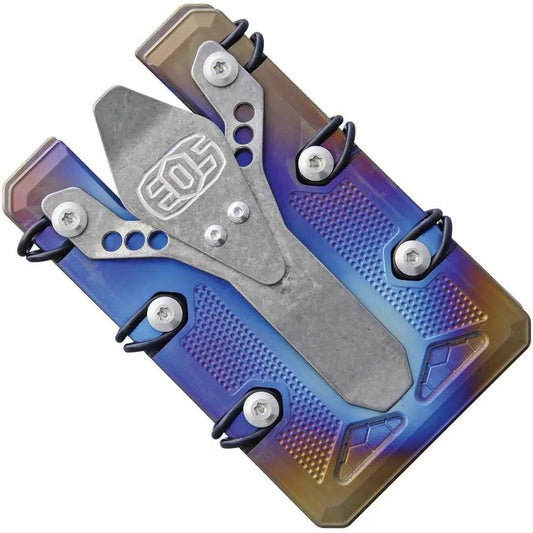 EOS Titanium 2.5 Wallet Flame WAL_25_F - Flame Anodized Finish With 25 Card Capacity And Thumb Slot Bottle Opener by EOS