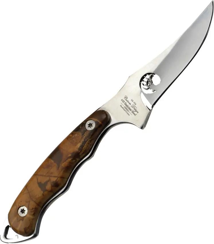 Elk Ridge Upswept Hunter ER-059CA - 7 Inch Overall Knife With Elk Laser Cutout, 440 Stainless, Full Tang by Elk Ridge
