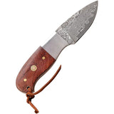 Elk Ridge ER-111RDM Fixed Blade Knife - Damascus Steel Blade, Rosewood Handle, Full Tang by Elk Ridge