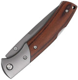 Elk Ridge Lockback Wood ER-2005GY - Gray TiNi Coated 3Cr13 Stainless Blade, Brown Wood Handle by Elk Ridge