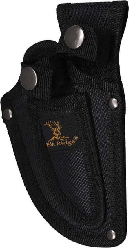 Elk Ridge Hunting Set 2 Piece Black ER-300BK - Satin Finish 3Cr13MoV Blades With Full Tang Caping And Guthook Knives by Elk Ridge