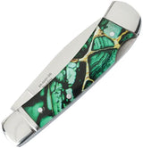 Elk Ridge Lockback Knife Dark Green ER-42451-DG - 3.75in Closed, 3Cr13 Stainless Drop Point Blade, Green Acrylic by Elk Ridge