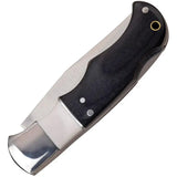Elk Ridge Lockback ER943WH Satin Clip Point Blade Black Pakkawood Handle Lanyard Hole by Elk Ridge