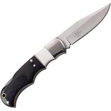 Elk Ridge Lockback ER943WH Satin Clip Point Blade Black Pakkawood Handle Lanyard Hole by Elk Ridge