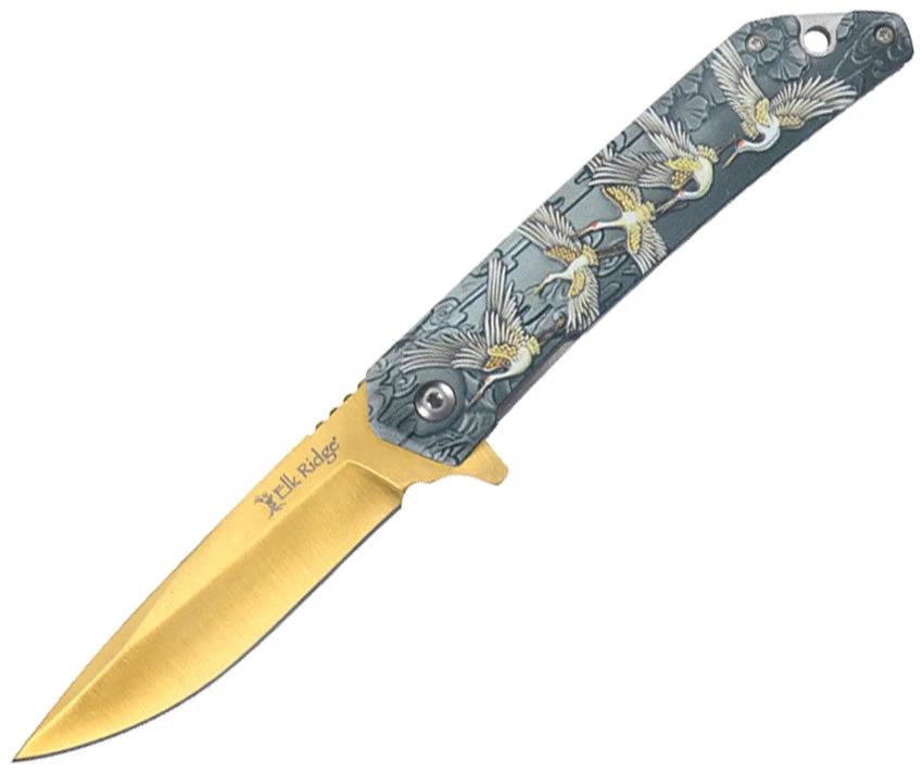 Elk Ridge Wildlife Linerlock A/O Swan/Gl ER-A2001SWG by Elk Ridge