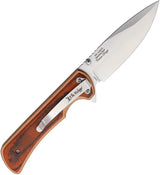 Elk Ridge Linerlock Bronze ER A2003BZ Assisted Opening Knife With Satin Blade And Bronze Aluminum Handle Wood Onlay by Elk Ridge