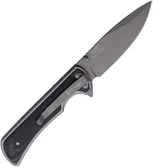 Elk Ridge Linerlock Assisted Opening Gray ER-A2003GY - Bead Blast Stainless Blade And Gray Aluminum Handle by Elk Ridge
